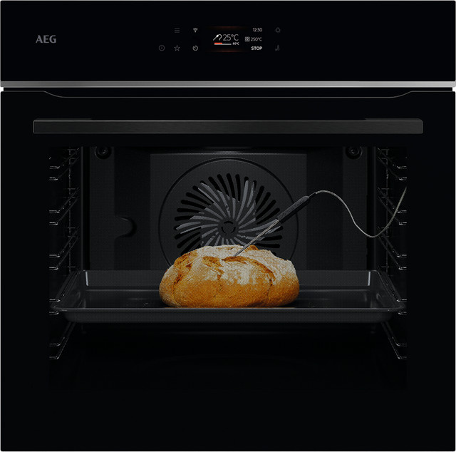 AEG Serie 7000 Einbaubackofen TE7PB63FAB in Schwarz mit 71 l Volumen, Pyrolyse, WLAN und Heißluftgrill - Bild 1