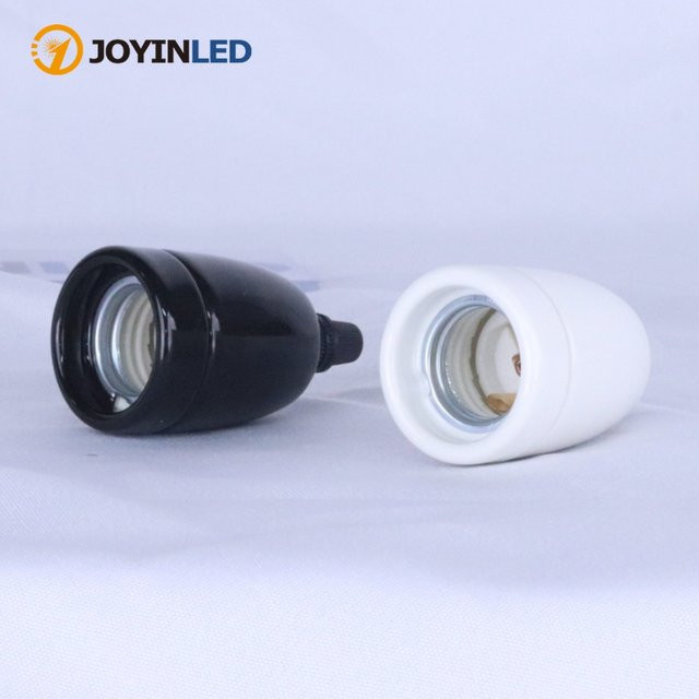 JOYINLED E27 Keramik Lampenfassung im Retro-Design für Tee- und Bar-Lampen, Weiß und Mehrfarbig - Bild 1