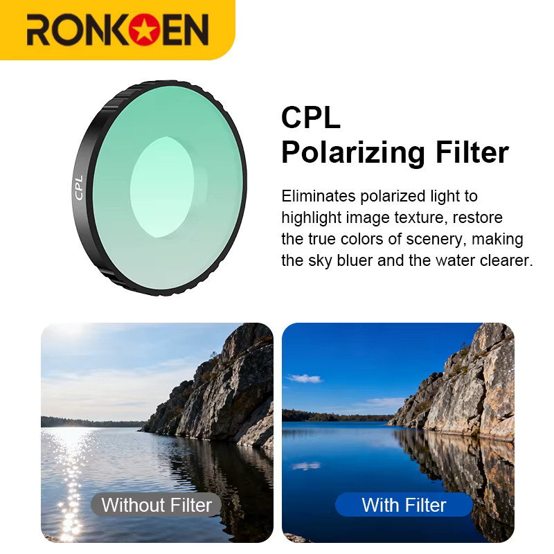 Ronkoen Filmobjektivfilter für Insta360 GO Ultra mit UV, CPL, Black Mist und ND8/16/32/64 Filtern in Schwarz - Bild 5