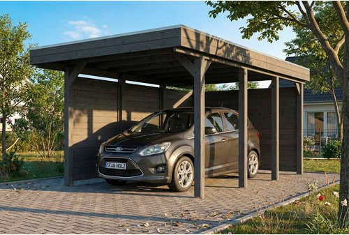 SKANHOLZ Carport Friesland Set A mit Seiten- und Rückwand aus Fichte in Schiefergrau B: 320 cm, T: 555 cm - Bild 1