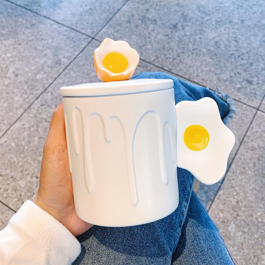 Kreative Keramiktasse von Yiran Toy in Pink, Gelb oder Blau mit 301-400ml Fassungsvermögen - Bild 1