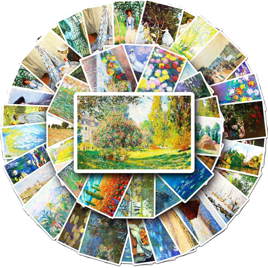 Charile Monet Kunst Ölgemälde Landschaft Aufkleber, 10-teiliges Set, multicolor - Bild 2