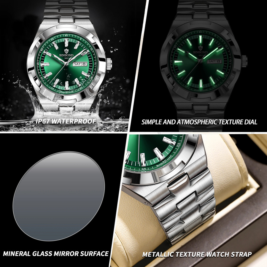 BINBOND Armbanduhr Quarz, Edelstahl, Herren - Bild 3