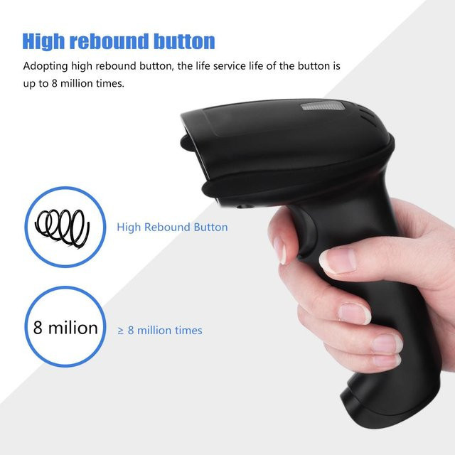 OutsideWorld Drahtloser 2,4-GHz-Laser-Barcode-Scanner für iOS Android Windows in Grün Schwarz - Bild 1