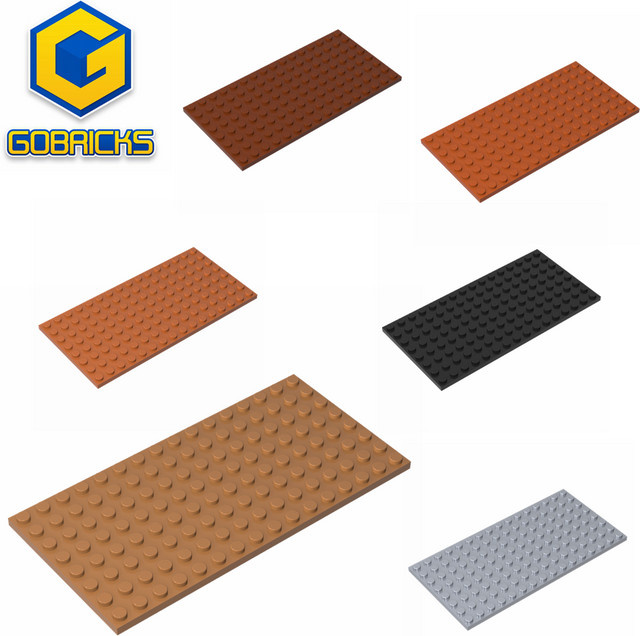 GOBRICKS 128-Loch Doppelseitige Bausteinplatte Universal 8*16, Zubehör - Bild 1