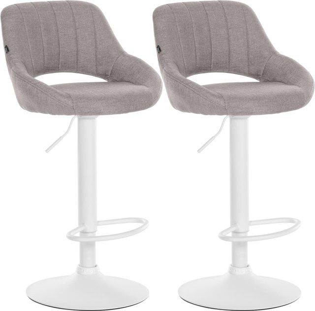 CLP Barhocker 2er Set Milet höhenverstellbar mit Lehne, gepolsterte Barstühle mit Stoffbezug und Metallgestell, drehbar - Bild 1