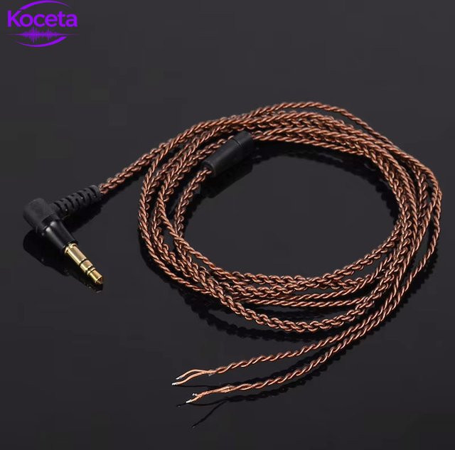 Koceta DIY UE OFC Ersatz-Reparaturkabel für Sennheiser HiFi Audio Kopfhörer mit 3,5 mm Jack, Länge: 1,2 m, Schwarz/Braun - Bild 1