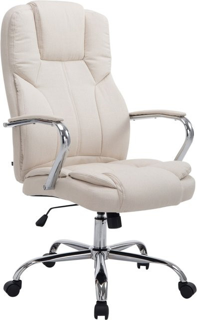 TPFLiving Bürostuhl Xavier Executive Chair aus Stoff in Beige mit Armlehnen und Rollen - Bild 1