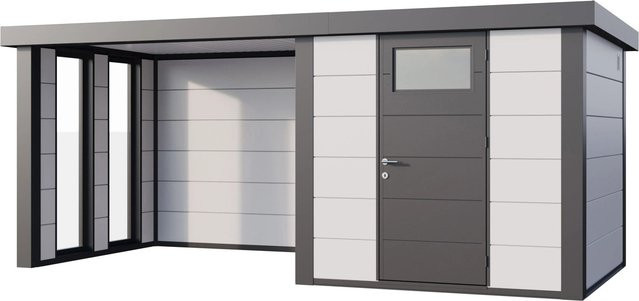 Telluria Gerätehaus Classico in Weiß mit Stahlmaterial, B/T/H: 542 x 258 x 219 cm - Bild 1