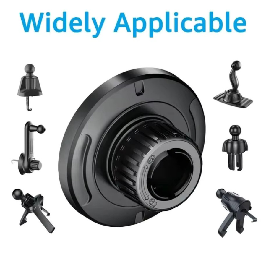 VIKEFON Magnetischer Smartphone Halter mit CD-Muster für MagSafe iPhone und Samsung Xiaomi, Schwarz, 17mm Kugelkopf für Desktop oder Luftauslass - Bild 4
