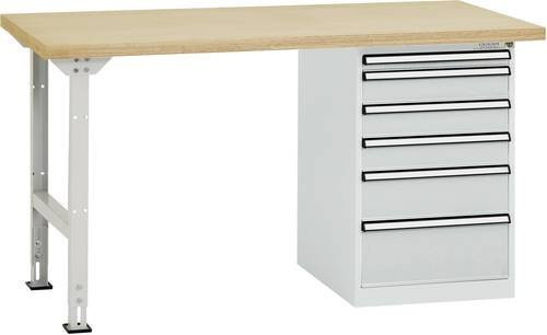 Manuflex Werkbanksystem WC5088.7035 aus Stahl und Gummi in Lichtgrau, B/T/H: 300 x 200 x 70 cm - Bild 1