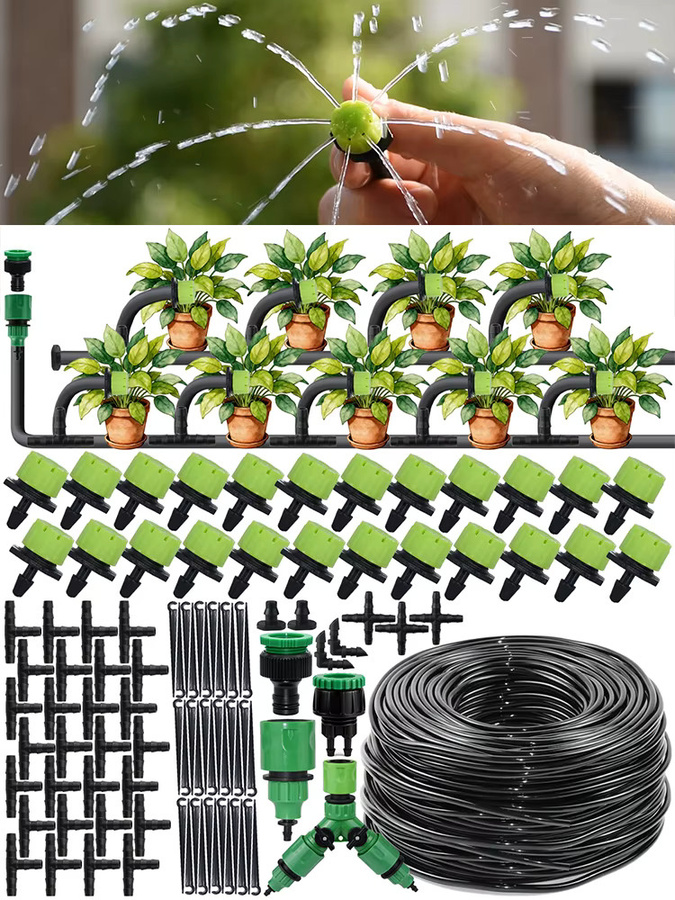KESLA Tropf-Bewässerungssystem mit Inline-Dripper für Garten und Gewächshaus, 5-30m, 1/4'' Schlauch-Set zur automatischen Pflanzenbewässerung - Bild 6