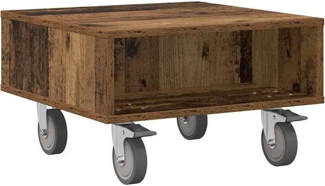 vidaXL Beistelltisch aus Altholz in Braun mit Rollen, B/T/H: 50 x 50 x 30 cm - Bild 1