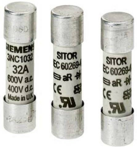 Siemens Zylindersicherungseinsatz 32A 600V in Silber - Bild 1