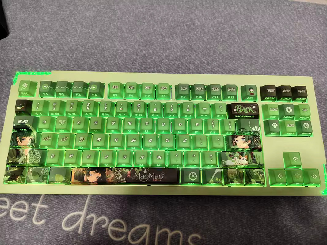 Maomao Die Apothekerin Anime Cherry Tastenkappen aus PBT mit Gravur in Grün und Transparent von Bandai - Bild 2