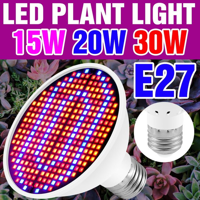 25W Vollspektrum LED Pflanzenwachstumslampe E27/E26 für Hydroponik, Zimmerpflanzen und Setzlinge in Weiß - Bild 1