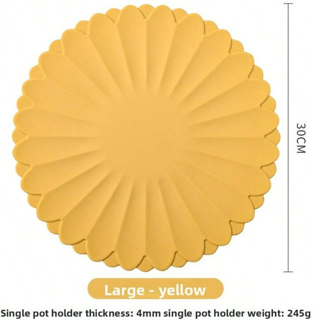 XYNN Hitzebeständliches Silikon Tischset rund, Gelb, Durchmesser: 30 cm - Bild 1