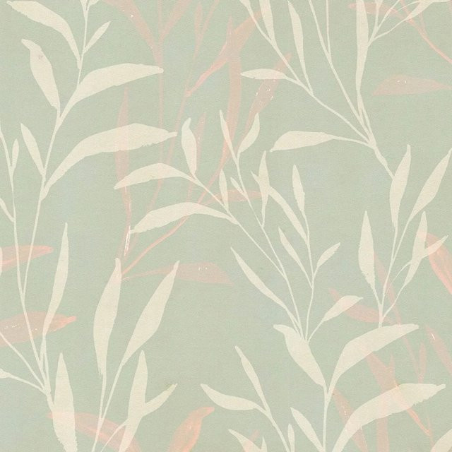 PROFHOME Natur Tapete Floral Matt in Oliv Grün Creme-Weiß und Rosa, Vlies-Tapete mit botanischem Muster, Breite: 0,53 m, Länge: 10,05 m - Bild 1