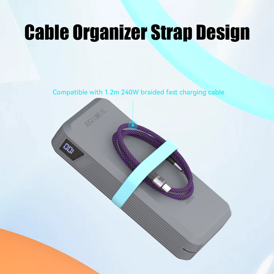SIKAI Stoßfeste Powerbank-Hülle für UGREEN 145W 25000mAh PowerBank (Modell PB205) mit präzisen Aussparungen und Tastenschutz in Schwarz und Orange - Bild 2