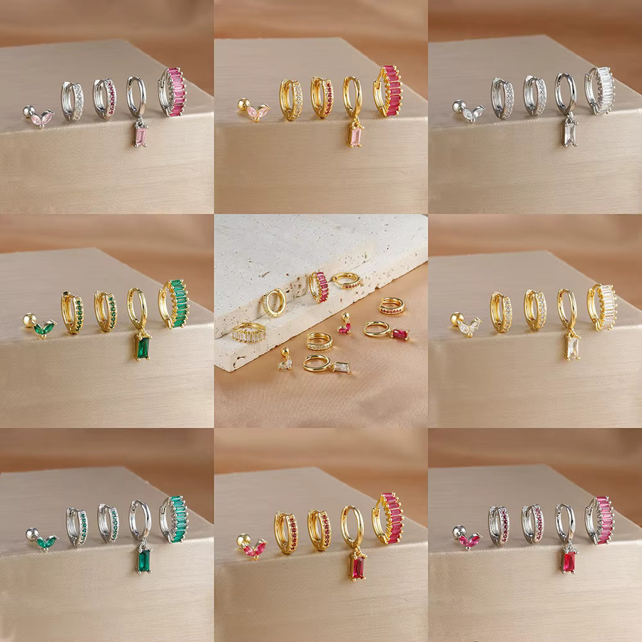 Maodane Creolen Set, Edelstahl, Zirkonia, Silber, Damen - Bild 2