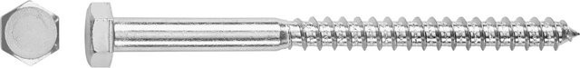 LUX-TOOLS Holzschraube mit Außensechskant-Antrieb aus verzinktem Stahl, Farbe: Silber, Durchmesser: 8 mm, Länge: 120 mm - Bild 1