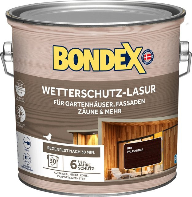 Bondex Wetterschutz-Lasur Rio-Palisander wasserbasiert braun 2,5 l - Bild 1