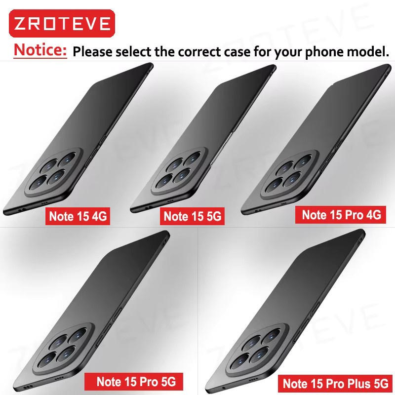 ZROTEVE Slim Matte Hard PC Handyhülle für Xiaomi Redmi Note 15 und Redmi Note 14 Pro Plus in Schwarz - Bild 2