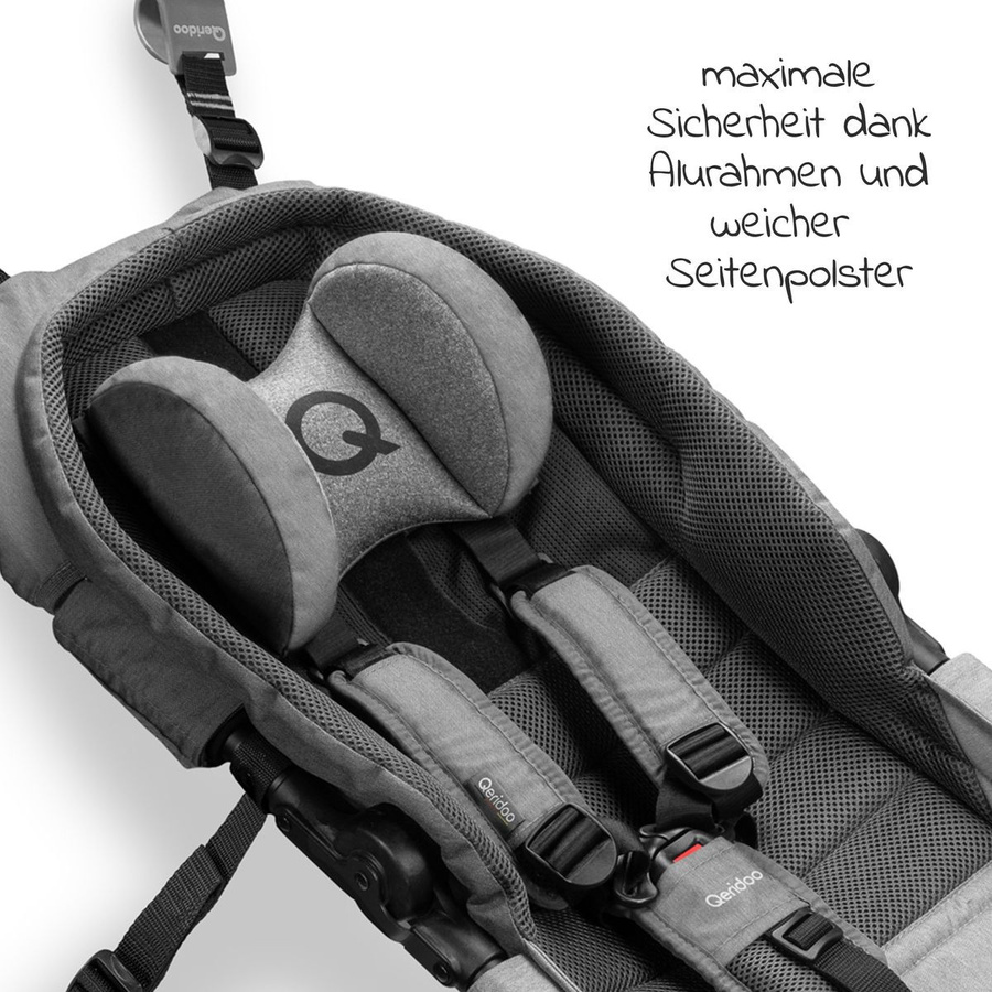Qeridoo Hängematte Plus mit Sicherheitsrahmen für den Babytransport in Grau - Bild 4
