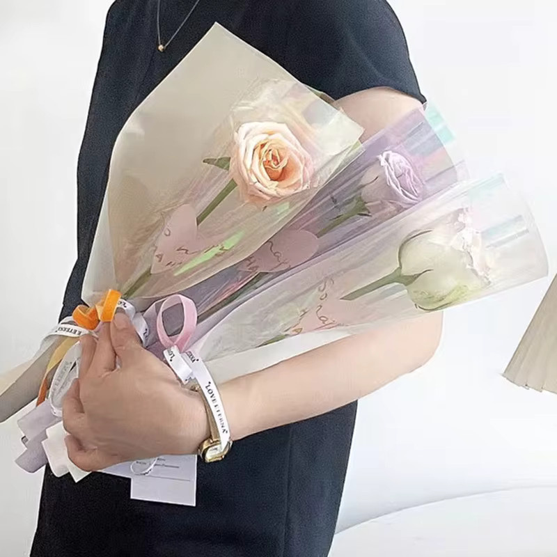 10 Stück transparente Rosenhüllen aus Zellophan für deine Blumenstrauß-Verpackung - Bild 2