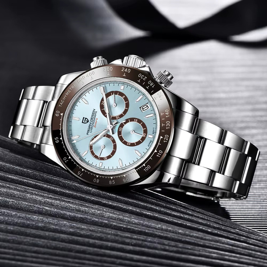 PAGANI DESIGN Chronograph, Quarz, Edelstahl, Blau, Herren - Bild 5