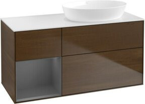 V&B Waschtischunterschrank Finion Wandbeleuchtung Walnuss, Breite: 120 cm, Tiefe: 50,1 cm, Höhe: 50,1 cm - Bild 1
