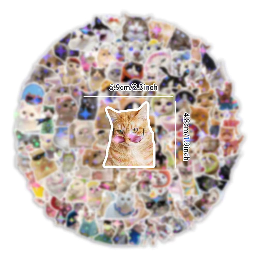 Rspctou Katzen-MEME-Graffiti-Aufkleber, Sticker, 10 Stück, multicolour - Bild 2