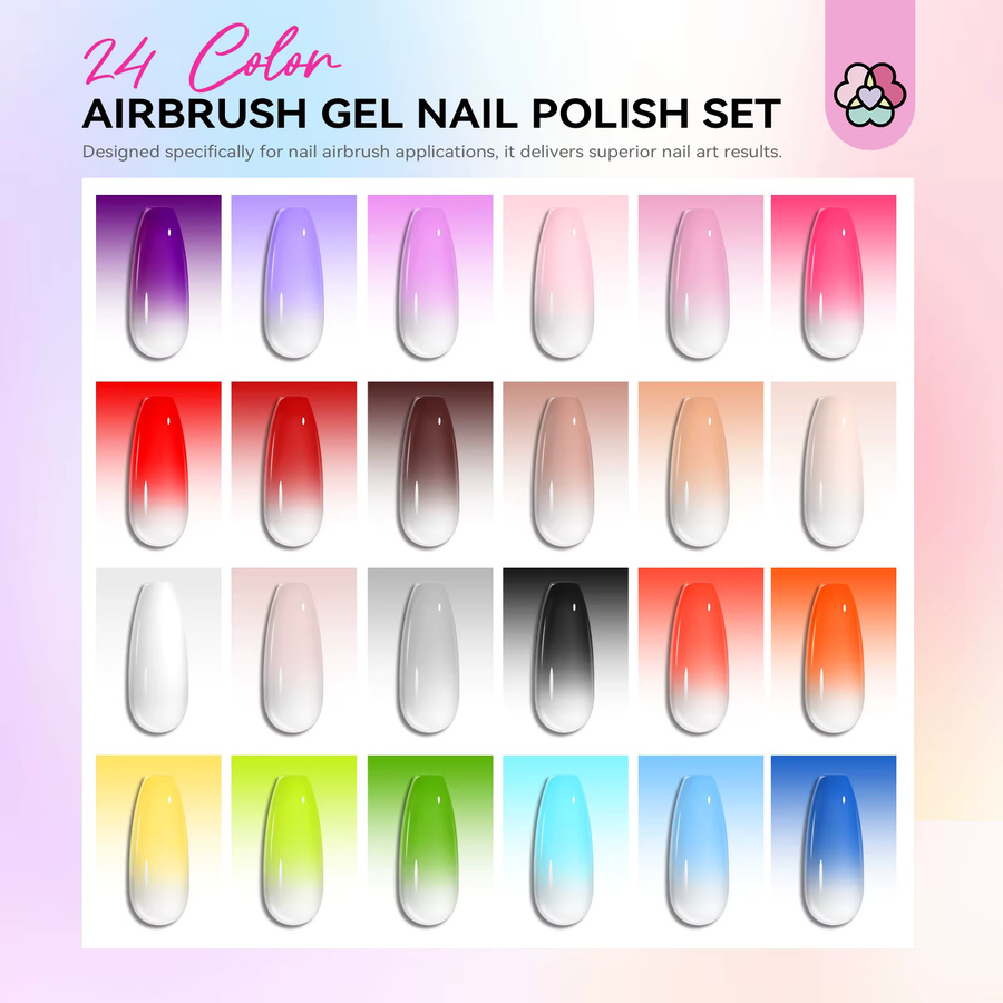 SAVILAND Airbrush Gel Nagellack Set, 24 Farben, HEMA-frei - Bild 2