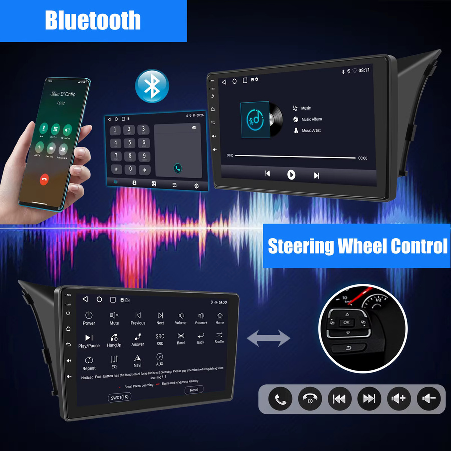 ESSGOO Android 15 Autoradio für Hyundai i30 2012-2016 mit 9 Zoll Display, Kabelloses CarPlay, GPS, WiFi, Bluetooth und USB in Schwarz - Bild 4