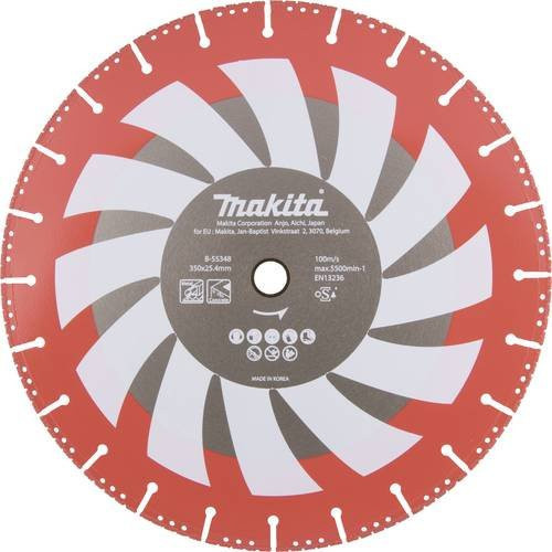 Makita Rescue Diamant-Schneidscheibe für Metall und Beton in Rot, Durchmesser: 350 mm - Bild 1