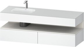 Duravit Qatego Einbauwaschtisch-Möbel-Set in Weiß mit internen Schubladen, B/T/H: 160 x 50 x 60 cm - Bild 1