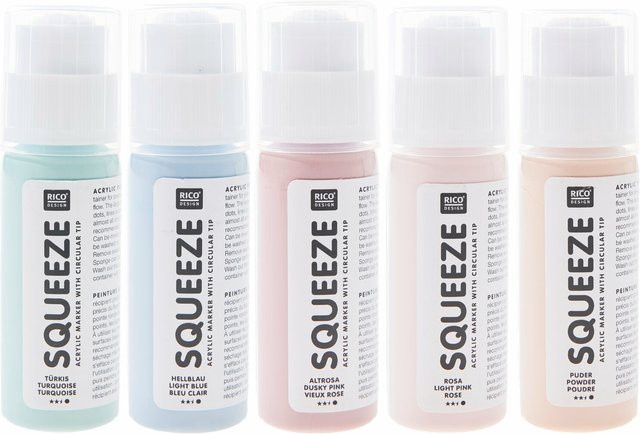 Rico Design Squeeze Acrylic Marker Set in Pastellfarben mit Bullet-Spitze - Bild 1