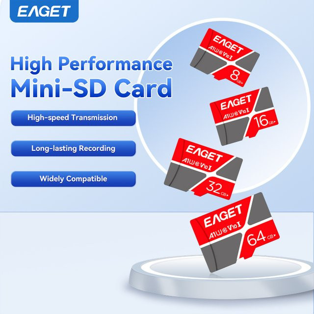 EAGET microSD Speicherkarte Class 10 V10 für Dashcam und Sicherheitskamera - Bild 1