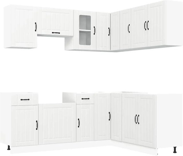 vidaXL Küchenschrank-Set Kalmar, 11-teilig, Weiß, Holzwerkstoff - Bild 1