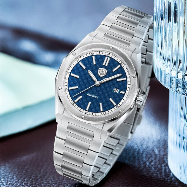 RollsTimi Armbanduhr, Quarz, Edelstahl, Saphirglas, Blau, Herren - Bild 1