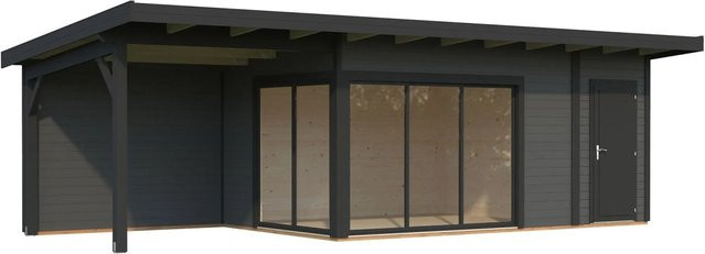 Palmako Holz-Gartenhaus Andrea Slide Plus mit Pultdach in Dunkelgrau B: 833 cm, T: 300 cm, H: 264 cm - Bild 1