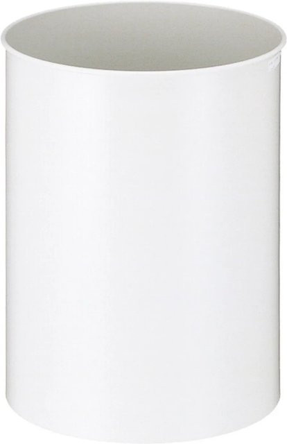 PROREGAL Runder Metall Papierkorb Weiß H: 44 cm, Ø: 33,5 cm - Bild 1