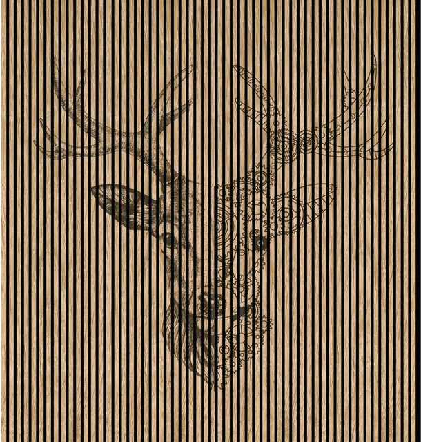 FN Acustico Akustikplatte Deer 2 in Braun und Multicolour aus PET und MDF, H: 2.400 mm, B: 2.253 mm, T: 19 mm - Bild 1