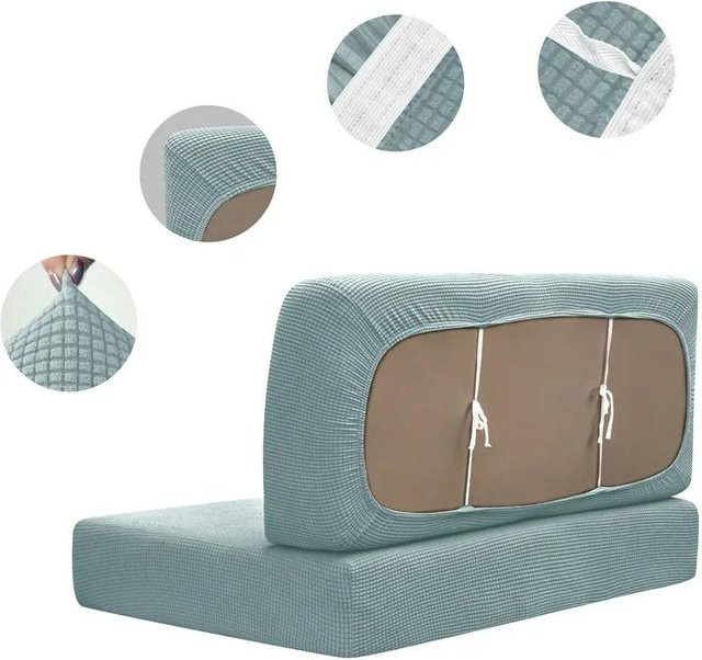 Bestbags Sitzbezüge für Wohnmobil Essecke aus Jacquard Stretch, 1 Set, Blau - Bild 1