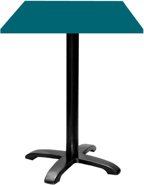 RestooTab Stehtisch Bazila quadratisch mit blauer Platte und schwarzem Gestell, B/T/H: 60 x 60 x 112 cm - Bild 1