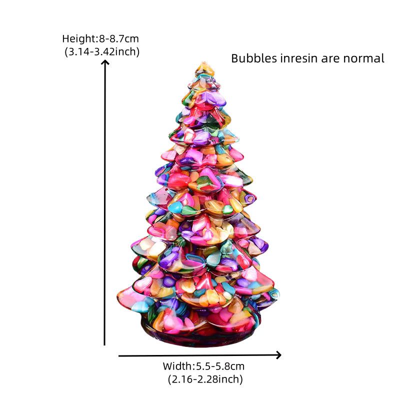 RYCRYSTAL Handgemachter Weihnachtsbaum aus Naturkristall und Harz als Tischdekoration in Multicolor - Bild 4