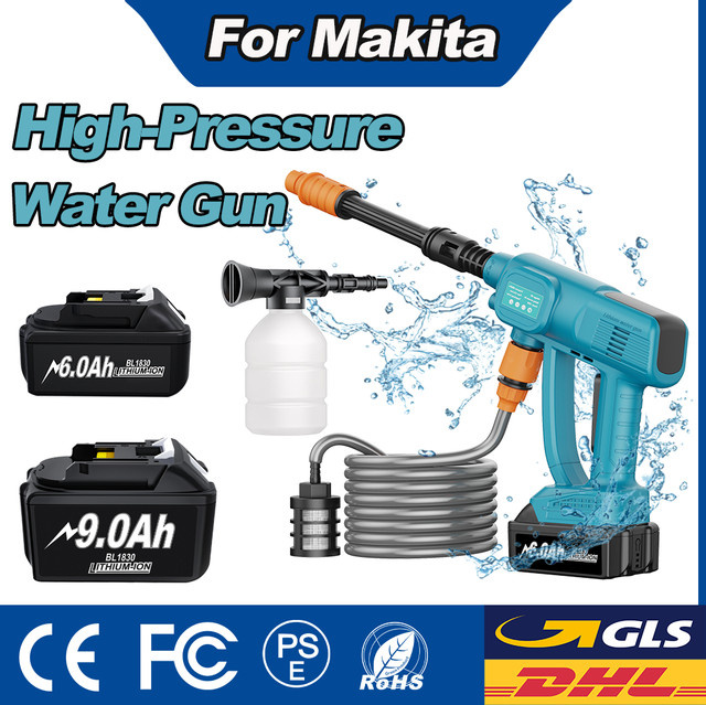 Powtree Hochdruck-Wasserpistole für Makita 18V Akku, kabelloser Hochdruckreiniger für Auto- und Hausreinigung - Bild 1