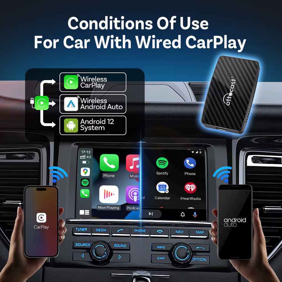 Ottocast Android Ai Box Wireless CarPlay und Android Auto Adapter in Schwarz mit YouTube, Netflix, TikTok und IPTV für Fahrzeuge mit kabelgebundenem CarPlay - Bild 6