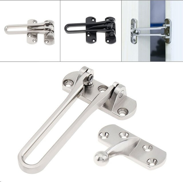 Home Anti-Diebstahl Türriegel in Silber für Haustüren, Sicherheitstür und Hotelzimmer - Bild 1