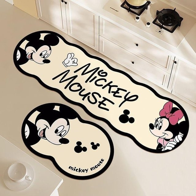 Zweiteiliges Cartoon Fußmatten-Set für Küche und Badezimmer, rutschfest und feuchtigkeitsablebend, Mehrfarbig, B/H: 30 x 40 cm - Bild 1